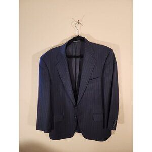 Ermenegildo Zegna Mens Wool Blazer Sport Coat Jacket Size 50 Navy Stripped